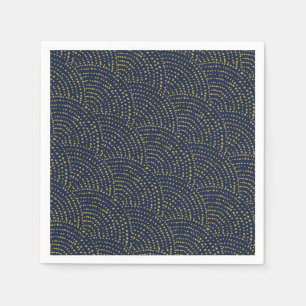 Ink Dot Scales - Marine und Gold Serviette