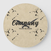 Ink Drop Effect Company Name Große Wanduhr (Vorderseite)