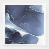 Ink Flow Wedding Blue ID762 Serviette (Vorderseite)