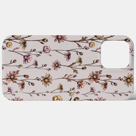 Ink Gezeichnet Daisy iPhone Case (Rückseite (Horizontal))
