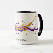 Ink & Gold Dance Abstract Modern Coffee Tasse (VorderseiteRechts)