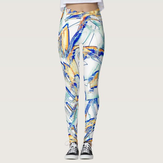 Ink lief in mehr als einer Richtung? Orange, blau Leggings (Vorderseite)