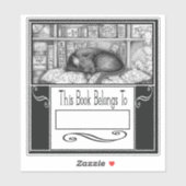 INK Ministerin Lenore, Bibliothekskatzen-Buchzeich Aufkleber (Blatt)