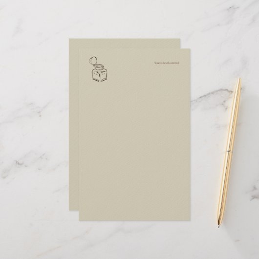 Ink pot-Forgotten Archive- Minimalist  Briefpapier (Vorderseite/Rückseite Beispiel)