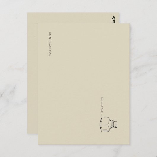 Ink Pot Minimalist Book Lover Postkarte (Vorne/Hinten)