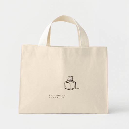 Ink Pot- Minimalist Book Lover- Tote Bag Mini Stoffbeutel (Vorne)