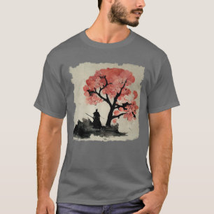 Ink Samurai Unter einem Sakura Tree Japanische Äst T-Shirt