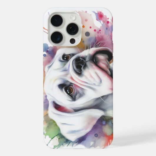 Ink Spattered Boxer Dog Joy iPhone Hülle (Rückseite)