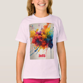 "Ink Splash Chic: Women's T-Shirt with Swag"