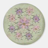 Ink Stain Blume Mandala Magnet (Vorne)