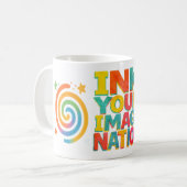 "Ink Your Imagination" - CMYK-Inspiriert Retro-Typ Kaffeetasse (Vorderseite Links)
