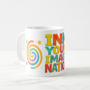 "Ink Your Imagination" - CMYK-Inspiriert Retro-Typ Kaffeetasse