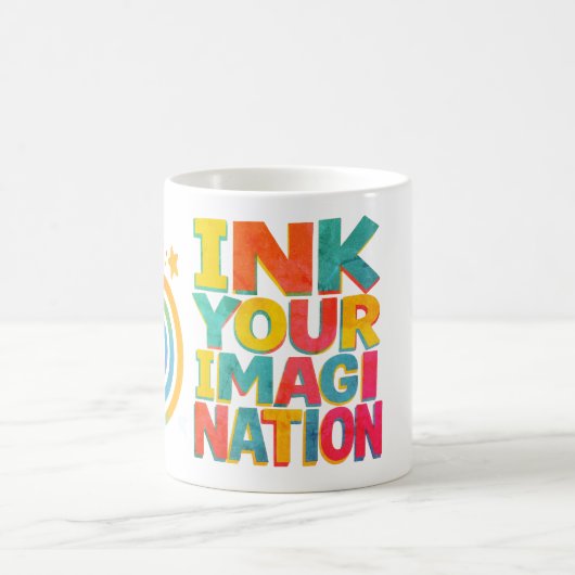 "Ink Your Imagination" - CMYK-Inspiriert Retro-Typ Kaffeetasse (Mittel)