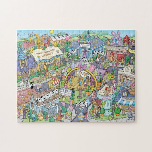 Inka Dinka Doo Town Osterfeier Puzzle (Horizontal)