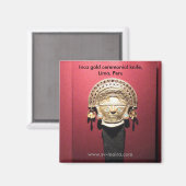 Inka Gold Zeremonialmesser (Tumi), Lima, Peru Magnet (Vorderseite/Rückseite)