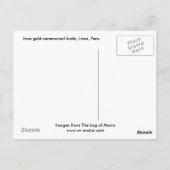 Inka Gold Zeremonialmesser (Tumi), Lima, Peru Postkarte (Rückseite)