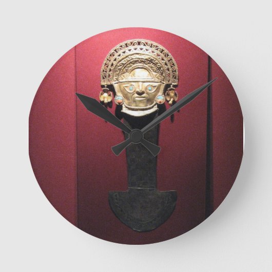 Inka Gold Zeremonialmesser (Tumi), Lima, Peru Runde Wanduhr (Vorderseite)