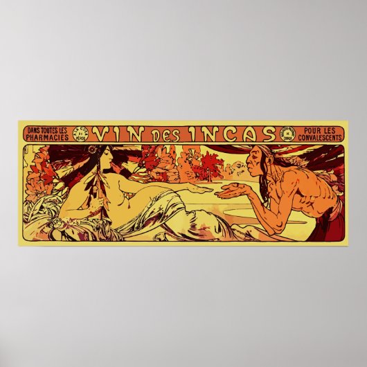 Inka Wein Alphonse Mucha Horizontal neu gestalten Poster (Vorne)