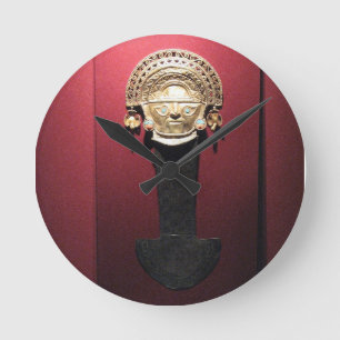 Inkagoldzeremonielles Messer (Tumi), Lima, Peru Runde Wanduhr