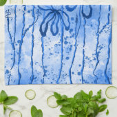 Inkalte Blume Blue Sky Geschirrtuch (Gefaltet)