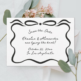 Inkalte Ribbons und Bow Save The Date