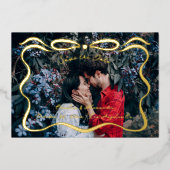 Inkalte Ribbons und Foto aus Bow Folieneinladung (Vorderseite)