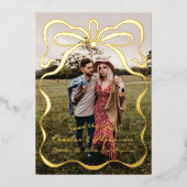 Inkalte Ribbons und Foto aus Bow Folieneinladung (Vorderseite)