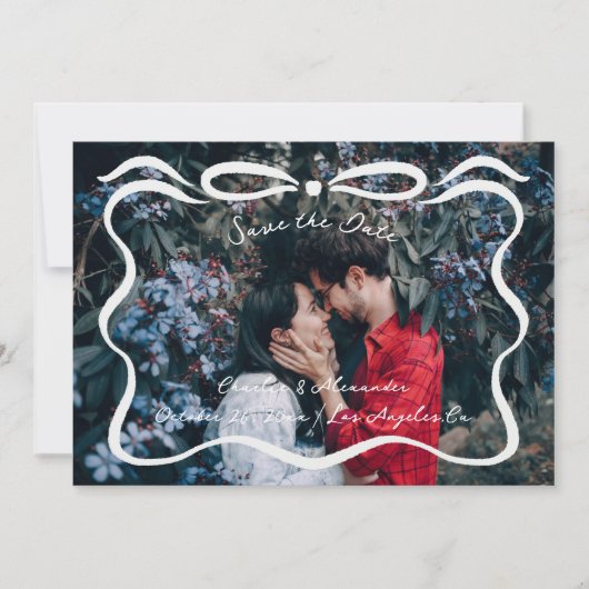 Inkalte Ribbons und Foto aus Bow Save The Date (Vorderseite)