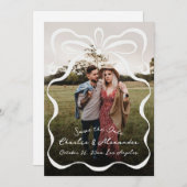 Inkalte Ribbons und Foto aus Bow Save The Date (Vorne/Hinten)