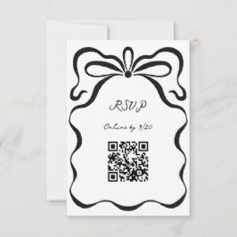 Inkalte Ribbons und QR-Code für Bow RSVP Karte