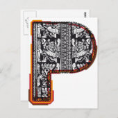Inkas Schriftart, Buchstabe P Postkarte (Vorne/Hinten)