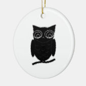 Inkblot Owl Keramik Ornament (Links)