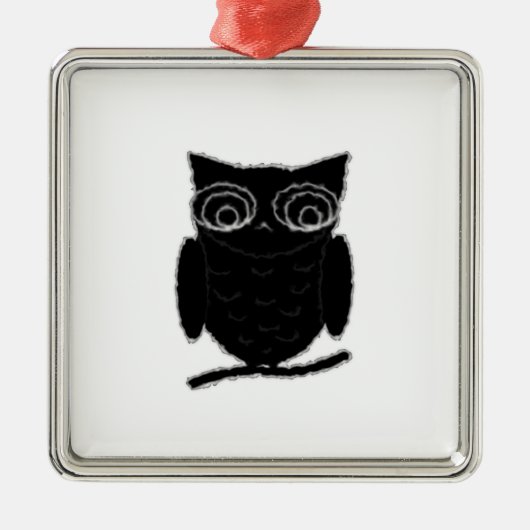 Inkblot Owl Ornament Aus Metall (Vorne)