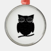 Inkblot Owl Ornament Aus Metall (Vorne)