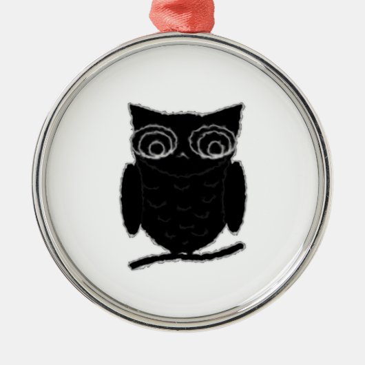 Inkblot Owl Ornament Aus Metall (Vorne)