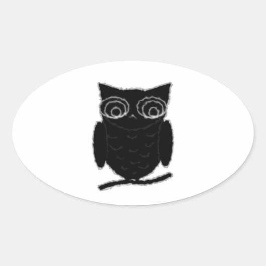 Inkblot Owl Ovaler Aufkleber (Vorderseite)
