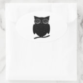 Inkblot Owl Ovaler Aufkleber (Tasche)