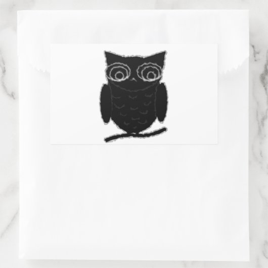 Inkblot Owl Rechteckiger Aufkleber (Tasche)