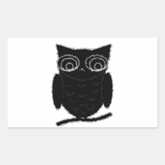 Inkblot Owl Rechteckiger Aufkleber (Vorderseite)