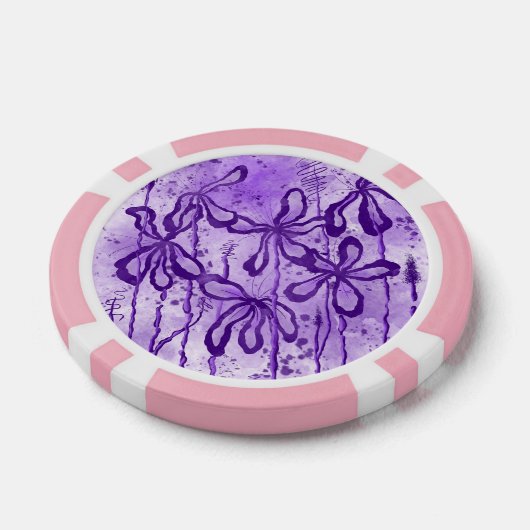 Inked Lilies Lila Sky Pokerchips (Einzeln)