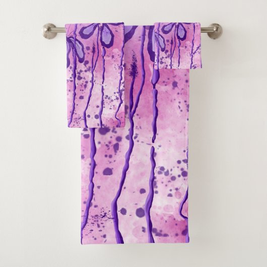 Inked Lilies Pink Sky Badhandtuch Set (Insitu)