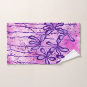 Inked Lilies Pink Sky Badhandtuch Set (Handtuch)