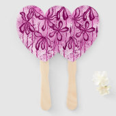 Inked Lilies Rosey Sky Set von Fans Fächer (Vorne und Hinten)