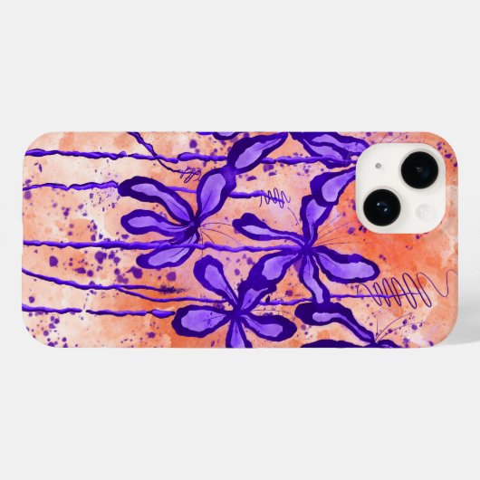 Inked Lilies Tropical Sky iPhone 14 Fall Case-Mate iPhone Hülle (Rückseite (Horizontal))