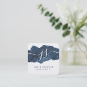 INKED LOGO elegante, dunkelblaue Tinte Quadratische Visitenkarte (Stehend Vorderseite)