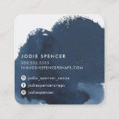 INKED LOGO elegante, dunkelblaue Tinte Quadratische Visitenkarte (Rückseite)