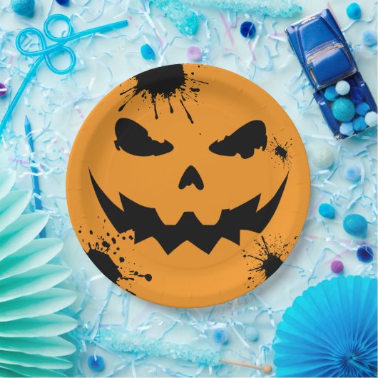 Inked Pumpkin Pappteller (Party)