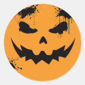 inked Pumpkin Runder Aufkleber (Vorderseite)