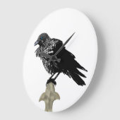 Inked Raven Große Wanduhr (Winkel)