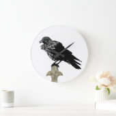 Inked Raven Große Wanduhr (Zuhause)
